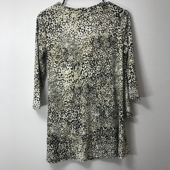 Clara sun woo cheetah print blouse xs tie front - Picture 4 of 6